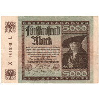 Allemagne, 5000 Mark, 1922, 1922-12-02, KM:81a, TTB - 5000 Mark