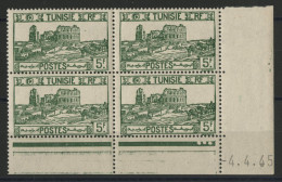 N° 288 Bloc De Quatre Neuf ** (MNH) 5 Fr Vert + Coin Daté Du 4/4/45 TB - Neufs