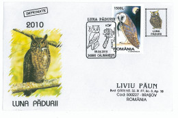 CV 31 - 926 OWL, Romania - Cover - Used - 2010 - Búhos, Lechuza