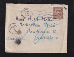 Irland Eire 1949 Cover CORCAIGR X MECKENHEIM Germany Postage Due - Briefe U. Dokumente