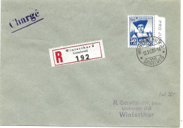 100 - 58 - Enveloppe Recommandée Envoyée De Winterthur  1939 - Timbre  Pro Juventute - Covers & Documents