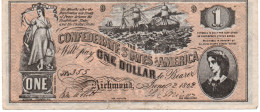 POUR COLLECTIONNEUR FAUX-BILLET FAKE 1 ONE DOLLAR THE CONFEDERATE UNITED STATES OF AMERICA - Verzamelingen