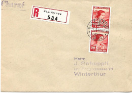 79 - 53 - Enveloppe Recommandée Envoyée De Glattbrugg 1942 - Timbres Pro Juventute - Lettres & Documents