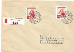 33 - 98 - Enveloppe Recommandée Envoyée De Glattbrugg 1940 - Timbres Pro Juventute - Lettres & Documents