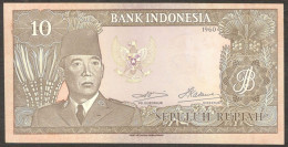 Indonesia 10 Rupiah President Soekarno P-83 1960 UNC - Indonésie