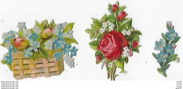 3 DECOUPIS. Fleurs,roses, Myosotis...S3569 - Fiori