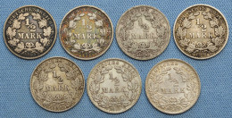 Germany / Deutschland • Lot  7x • 1/2 Mark •  1905 AJ – 1906 FG – 1914 J – 1915 D – 1917 A • Allemagne • [24-616] - 1/2 Mark