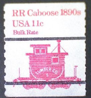 United States, Scott #1905a, Used(o), 1984 Coil, Transportation Series: Caboose Of 1890s, 11¢, Red - Used Stamps