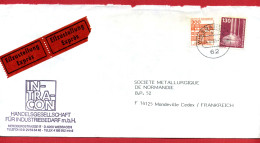 1985 - Allemagne Fédérale - Lettre De Wiesbaden Pour La France - Envoi EXPRES - Tp N° 967 - 971 - Frankeermachines (EMA)