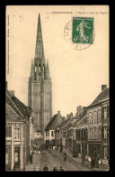 59 - STEENWOORDE - L'EGLISE ET LA RUE DE L'EGLISE - Steenvoorde