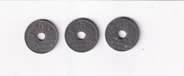 France 10 Centimes 1941 1942 1943  Etat Francais  -  (Avril 2024-classeur) - Other & Unclassified