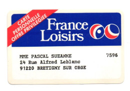 Spécimen Club France Loisirs Carte France  Card  (K 190) - Badge Di Eventi E Manifestazioni