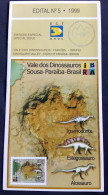 Brochure Brazil Edital 1999 05 Dinosaurs Sousa Paraíba Without Stamp - Storia Postale