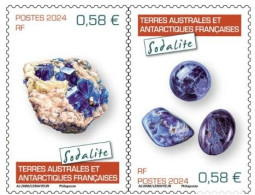 TAAF France 2024 Sodalite Minerale Strip Of 2 Stamps MNH - Ongebruikt
