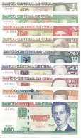 Cuba 2005 - 2022. UNC Set : 1 3 5 10 20 50 100 200 500 Pesos - Cuba