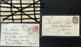 GB Two Queen Victoria Cover 1875 Southport (Lancashire)>St Germain En Laye France+1869 London>Napoli, Italia (lettre - Covers & Documents