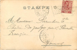 MARCOPHILIE - ITALIE -  TIMBRE SUR  GENOVA  FERROVIA  - 1904 - DRAPEAU  - Franking Machines (EMA)