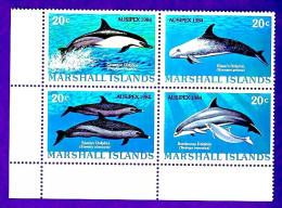 Dolphin Sea Marine Ocean Aquatic Mammal Nature - 1984 Marshall Islands - Dolphins