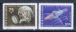 Bulgaria 1961 Mi# 1279-1280 Used - Gherman Titov / Vostok 2 / Space - Oblitérés