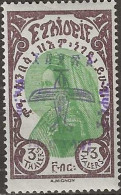 ETHIOPIA 1929 Air. Arrival Of First Aircraft Of The Ethiopian Government - 3t. - Green And Purple MH (Violet Overprint) - Ethiopie
