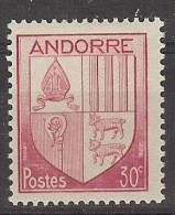 Andorra -Franc 1944-46 Escudo 30 Cts  Ed=96 (**) - Unused Stamps