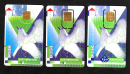 Netherlands, Old KPN Telecom With GSM SIM MINT - 3diff - Seagull, Birds, RRR - [3] Sim Cards, Prepaid & Refills