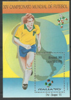 Brazil 1990 Year Mint Block MNH(**) Soccer  Football - Blocs-feuillets