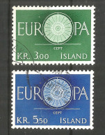 Iceland 1960 , Used Stamps Michel # 343-344  Europa Cept - Used Stamps