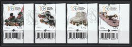 Portugal 2024 100 Anos Federação De Patinagem Skating Sports Sport Corner Sheet Bar Code Código Barras Desporto Skate - Unused Stamps