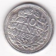 Pays Bas 10 Cents 1937 Wilhelmina, En Argent , KM# 163 - 10 Cent