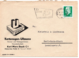 63502 - DDR - 1963 - 10Pfg Ulbricht EF A OrtsBf KARL-MARX-STADT - 10 JAHRE KARL-MARX-STADT - Karl Marx