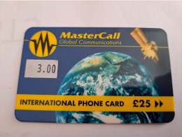 GREAT BRITAIN  MASTER CALL /GLOBAL COMMUNICATIONS / 25 POUND / EARTH SPHERE /SATTELITE    **16514** - Collezioni