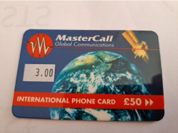 GREAT BRITAIN  MASTER CALL /GLOBAL COMMUNICATIONS / 50 POUND / EARTH SPHERE /SATTELITE    **16515** - Collezioni