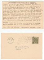 1954 WOMENS's CLUB Talk CANADA EMBASSY In MOSCOW Rep Margaret MacKenzie WINNIPEG UNIVERSITY Postal STATIONERY Card Cover - 1903-1954 Könige