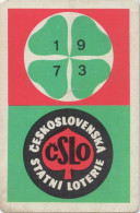 Lottery, Czechoslovak State Lottery, Czecho-Slovakia,1973, 60 X 90 Mm, Red Back Side - Petit Format : 1971-80