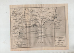 Carte Pratique Des Environs De Cannes Voies Ferrées ...Golfe Jouan... - Topographische Karten