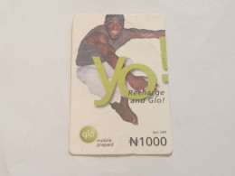 NIGERIA-(NG-GLO-REF-0002)-man Jumping-yo--(16-2519-4244-4446)-(A Little Crease)-(1000 Naria Nigri)-used Card - Nigeria