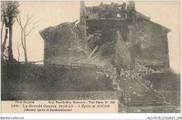 ALCP4-51-0378 - La Grande Guerre 1914-15 - L'église De SOUAIN - Marne - Après Le Bombardement  - Souain-Perthes-lès-Hurlus