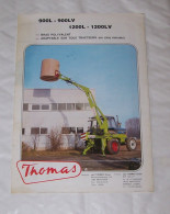 DEPLIANT PUB PUBLICITAIRE GRUES THOMAS ADAPTABLES SUR TOUS TRACTEURS, MERCHTEM, MARCQ EN BAROEUL - Tracteurs