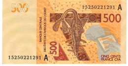 W.A.S. IVORY COAST P119Ad 500 FRANCS (20)15 2015  Signature 41    VF  NO P.h. - États D'Afrique De L'Ouest