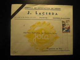 PORTO 1962 ? To Figueira Da Foz Cancel Jola J. Lacerda Wire Arame Condolence Duel Cover PORTUGAL - Brieven En Documenten