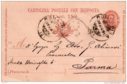 1898   CARTOLINA CON ANNULLO AMBULANTE ROMA - PISA - Stamped Stationery