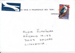 South Africa Cover Sent To Lithuania 27-12-2001 Single Franked BIRD - Lettres & Documents