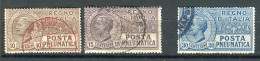 REGNO 1913-23 POSTA PNEUMATICA SERIE CPL. USATA - Pneumatic Mail