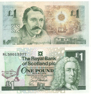 SCOTLAND  1 Pound  P358a  "Royal  Bank Of Scotland"  Dated 3.12.1994 Commemorative  Robert Louis Stevenson  UNC - 1 Pound