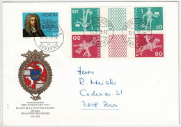 Schweiz 1975, Brief Bern, Postgeschichtliche Motive Kehrdrucke Mit Zwischensteg - Lettres & Documents