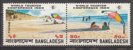 1980 Bangladesh World Tourism Conference Boat Surfing Sea Beach Sports Umbrella 2v Se-tenant MNH - Hotels- Horeca