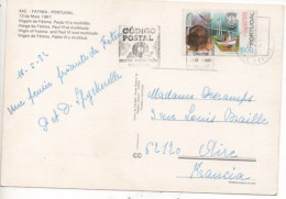 Portugal N°1535 Sur Carte Postale, Fatima, Paul VI - Covers & Documents