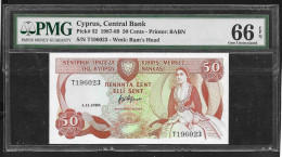 Cyprus  50 Sent 1.11.1989 PMG   66 EPQ  GEM UNC! - Cyprus