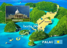 Palau Country Map New Postcard * Carte Geographique * Landkarte - Palau